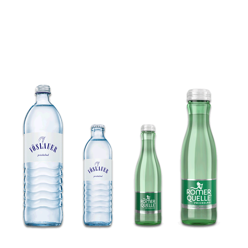 Wasser – still und prickelnd, Gastro-Gebinde – Lieferung Wien – Vöslauer, Römerquelle – Meho Getränke